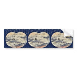 Evening glow at Seta by Katsukawa, Shunsho Ukiyoe bumper stickers