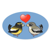 Evening Grosbeaks in Love Stickers