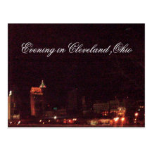EVENING IN CLEVELAND, OHIO postcard