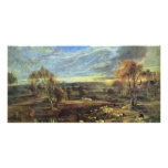 Evening Landscape With Shepherd And Flock photo cards