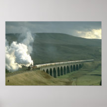 Evening light catches Duchess of Hamilton leaving Print