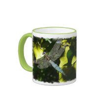 Evening Light with Mosaic Dragonfly/Poem Coffee Mugs