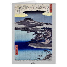 Evening rain at Karasaki by Ando, Hiroshige Ukiyo Greeting Card