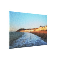 Evening Sunshine on the Shore Aberystwyth Canvas Stretched Canvas Prints
