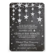 Evening Wedding Chalkboard Under the Stars Personalized Announcements