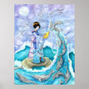 Eventide Fine Art Print Poster, Geisha Dolphin Art