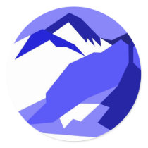 Everest - blue round stickers