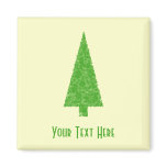 Evergreen Fir Tree. Green Yellow. Christmas Custom magnets