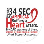 Every 34 Seconds Dad Heart Disease / Attack stickers