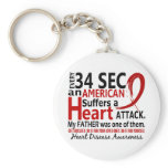 Every 34 Seconds Father Heart Disease / Attack keychains