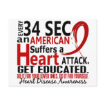 Every 34 Seconds Heart Disease / Attack postcards