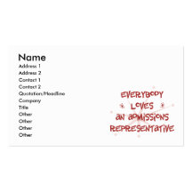 Everybody Loves An Admissions Representative Business Card Template