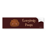 Everybody Poops Happy Poo Bumper sticker bumper stickers