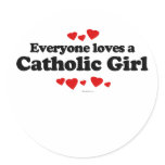Everyone Loves a Catholic Girl T-shirt stickers