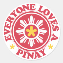 Everyone Loves a Pinay - Red Round Sticker