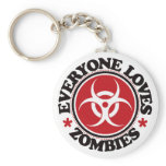Everyone Loves Zombies - Red keychains