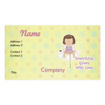 Everything Grows WIth Love Fairy Business Card Template