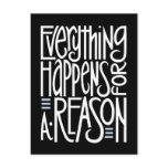 Everything Happens Black Postcard