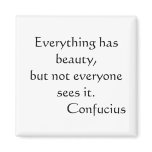 Everything has beauty but not everyone sees it magnets