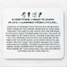 EVERYTHING I LEARNED-CYCLE MOUSE MATS