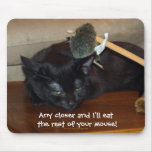 Evil Black Cat Funny Mousepad