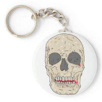 Evil, bloody and ravaged skull key chains
