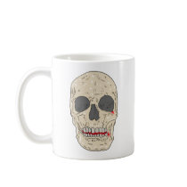 Evil, bloody and ravaged skull mugs