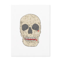 Evil, bloody and ravaged skull postcards