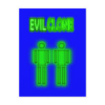 Evil Clone TWO Figures Design Postcard