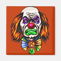 Evil Clown Face Refrigerator Magnet