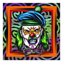 Evil Clown Halloween Party Invitation