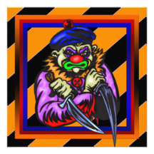 Evil Clown Halloween Party Invitation