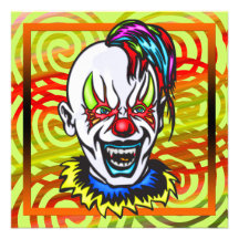 Evil Clown Halloween Party Invitation