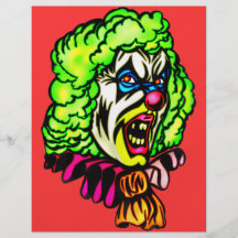 Evil Clown In Curled Wig Personalized Flyer