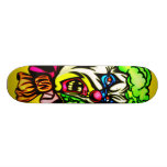 Evil Clown In Curled Wig Skate Deck
