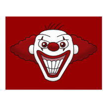 Evil Clown Postcard