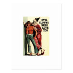Evil Clowns Need Love, Too Vintage Postcards