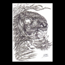 Evil Demon Creature Art Poster Print