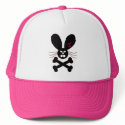 Evil Emo Bunny Crossbones hats
