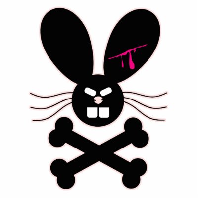 Evil Emo Bunny Crossbones Photo Sculptures by doonidesigns