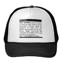 Evil Genius Ad Hats