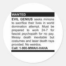Evil Genius Ad Stickers