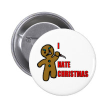 Evil Gingerbread Man Pinback Button