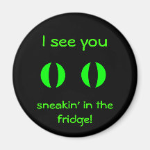 evil green eyes diet reminder magnet