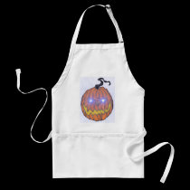 Evil Halloween Pumpkin Art aprons