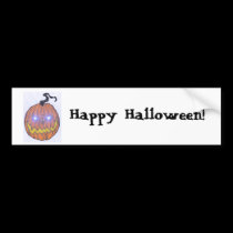 Evil Halloween Pumpkin Art bumper stickers