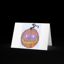 Evil Halloween Pumpkin Art cards