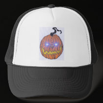 Evil Halloween Pumpkin Art hats