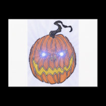 Evil Halloween Pumpkin Art postcards