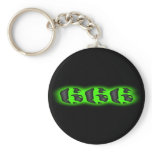 Evil Mark of the Beast Green 666 Keychain